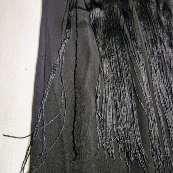 H&M Black Fringe Sleeveless Bodycon Dress Size 4 - Picture 11 of 13